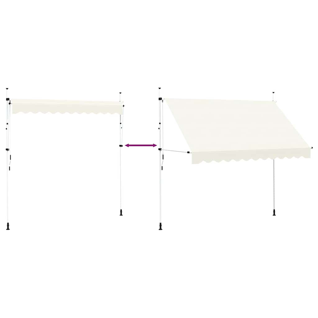 vidaXL Manual Retractable Awning 300 cm Cream