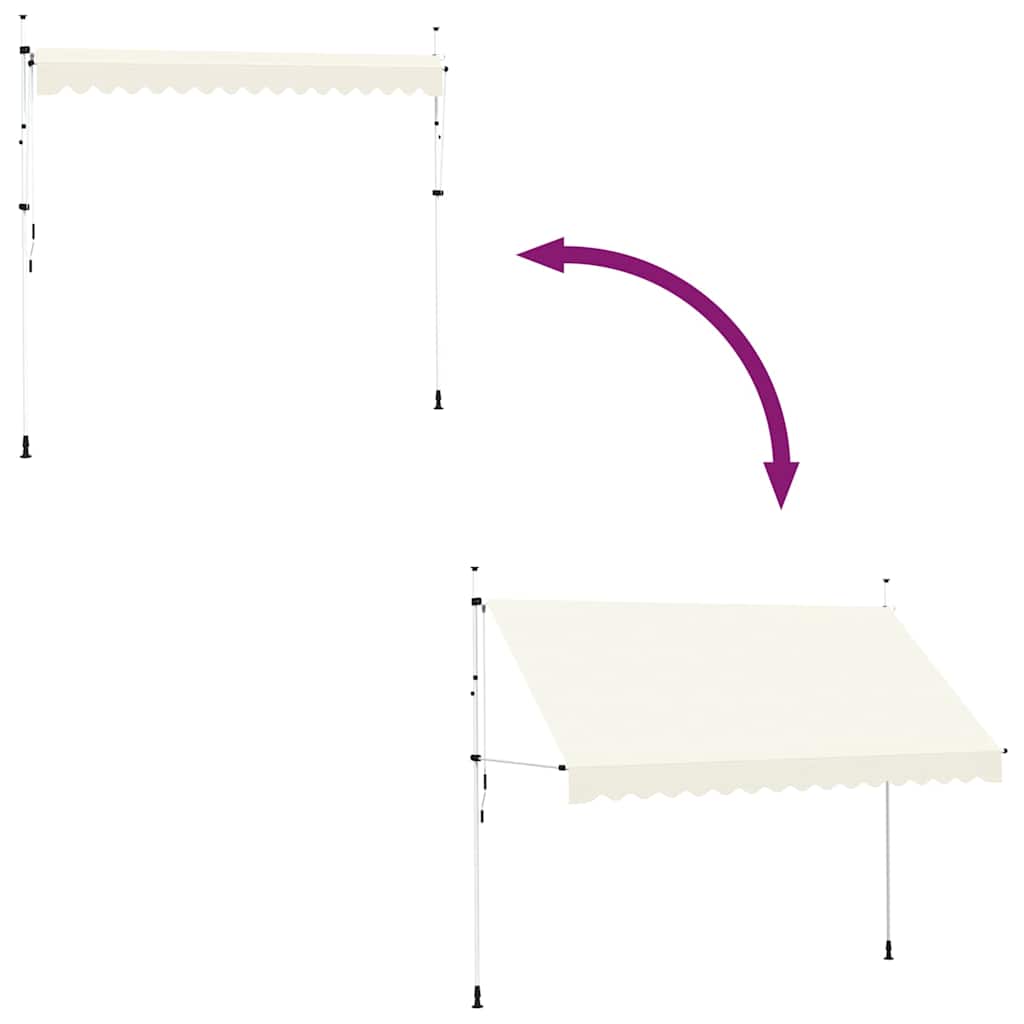 143697 vidaXL Manual Retractable Awning 350 cm Cream