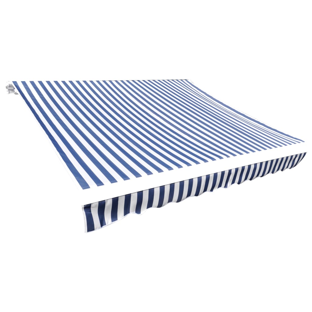 vidaXL Awning Top Sunshade Canvas Blue & White 500x300 cm