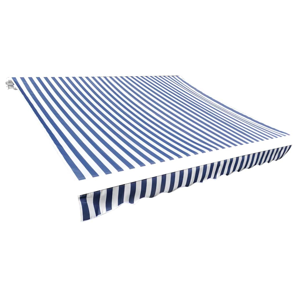 vidaXL Awning Replacement Fabric Blue and White 500x300 cm Polyester
