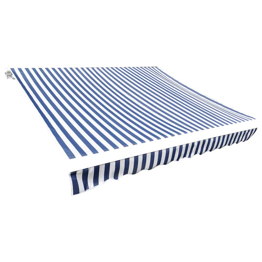 vidaXL Awning Replacement Fabric Blue and White 500x300 cm Polyester