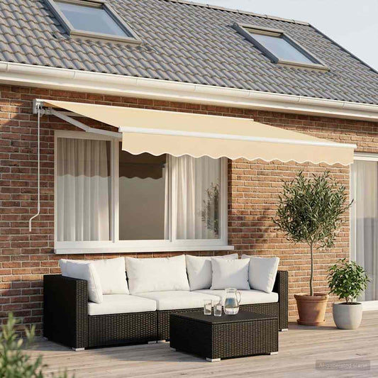 vidaXL Awning Replacement Fabric Cream 350x250 cm Polyester