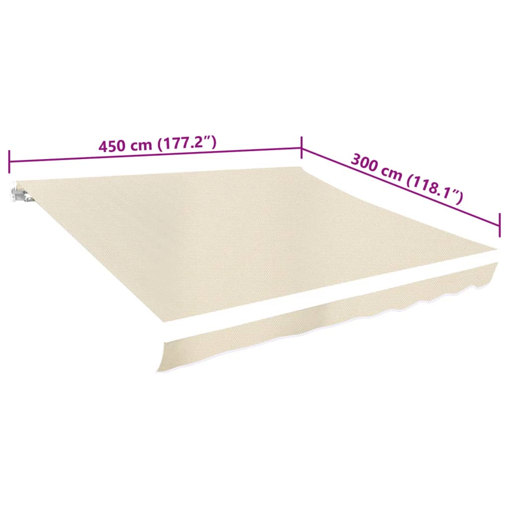 vidaXL Awning Top Sunshade Canvas Cream 4.5x3 m