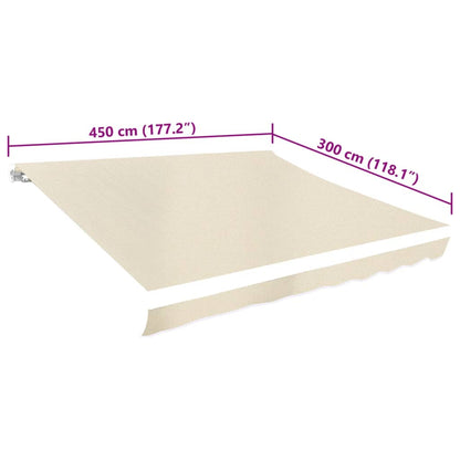 vidaXL Awning Top Sunshade Canvas Cream 4.5x3 m