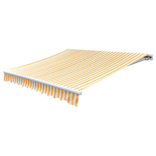 vidaXL Awning Top Sunshade Canvas Orange & White 4.5x3 m