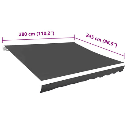 vidaXL Awning Top Sunshade Canvas Anthracite 3x2,5 m