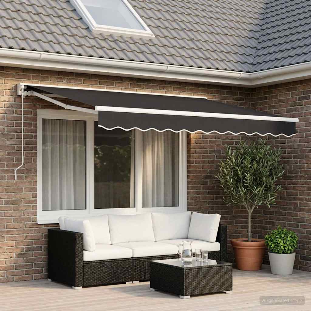vidaXL Awning Replacement Fabric Grey 300x250 cm Polyester