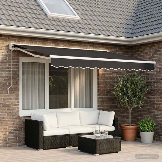 vidaXL Awning Replacement Fabric Grey 300x250 cm Polyester