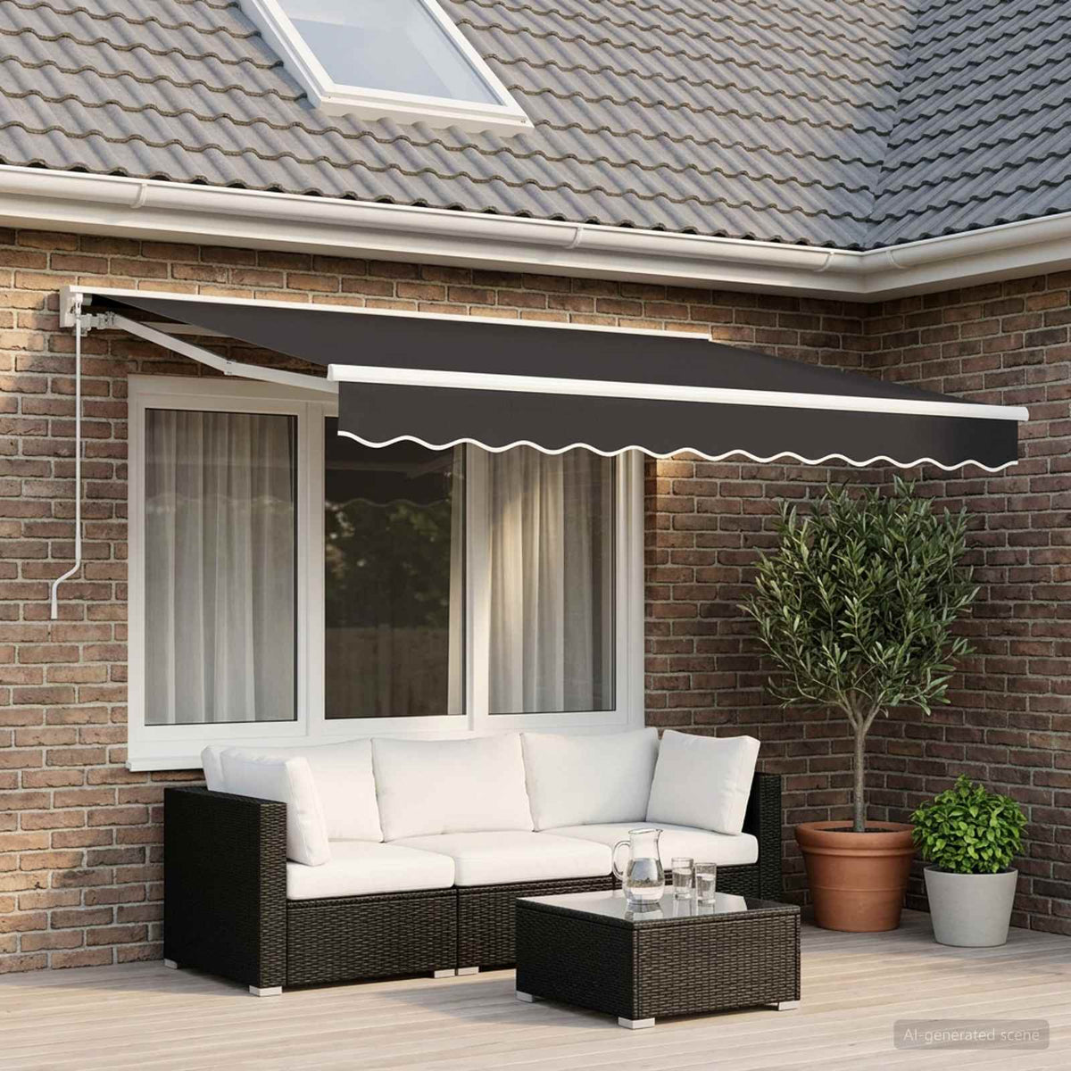 vidaXL Awning Replacement Fabric Grey 300x250 cm Polyester