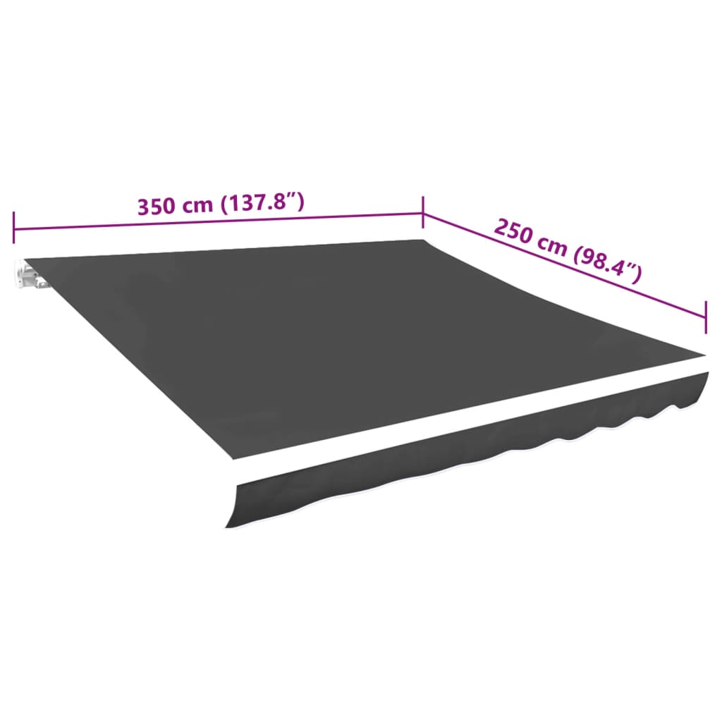 vidaXL Awning Top Sunshade Canvas Anthracite 3.5x2.5 m
