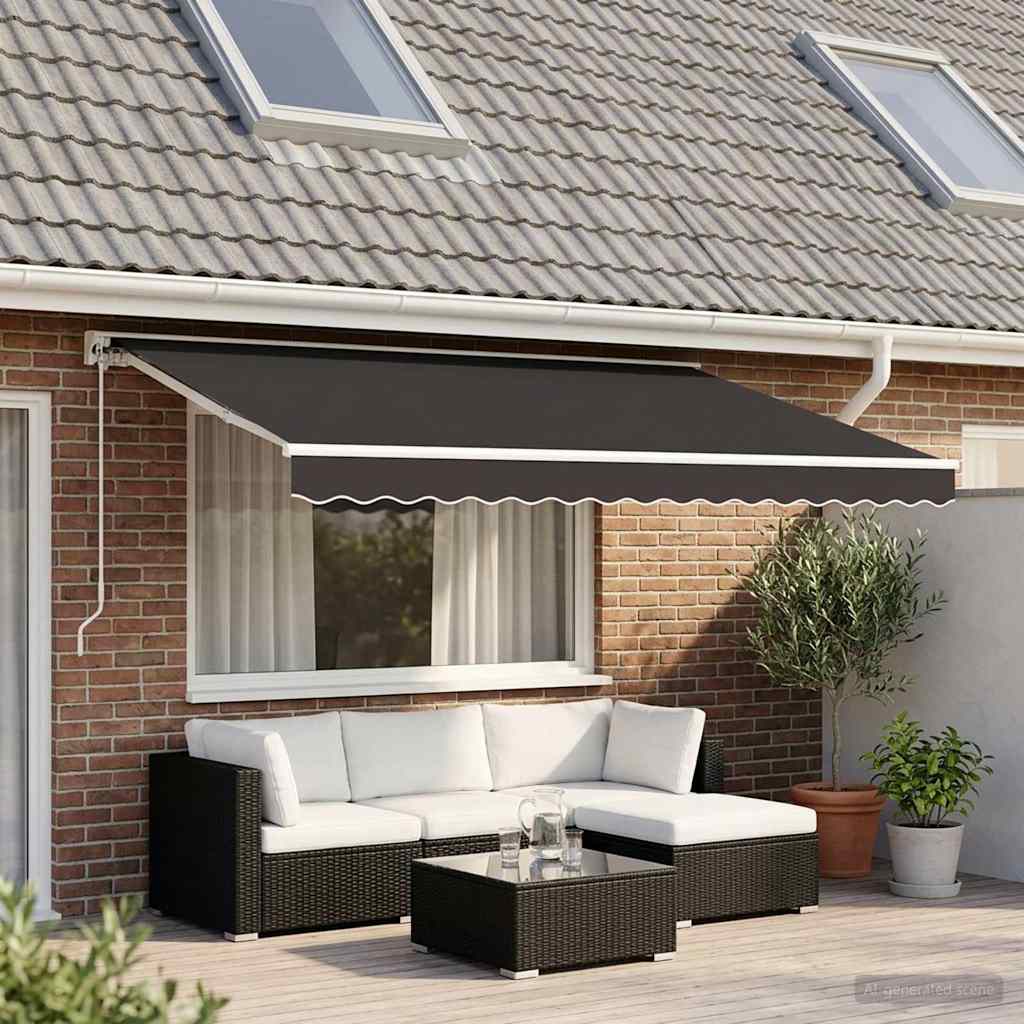 vidaXL Awning Replacement Fabric Grey 400x300 cm Polyester