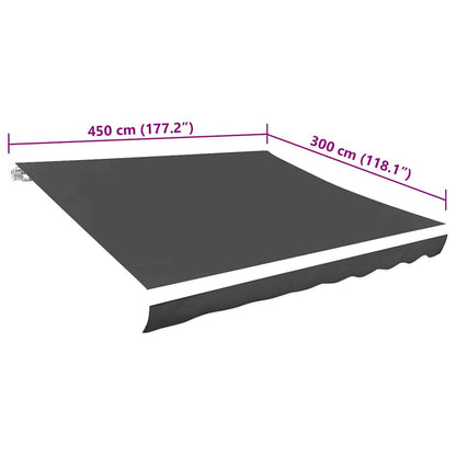 vidaXL Awning Top Sunshade Canvas Anthracite 4.5x3 m
