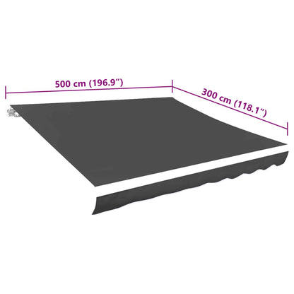 vidaXL Awning Top Sunshade Canvas Anthracite 5x3 m