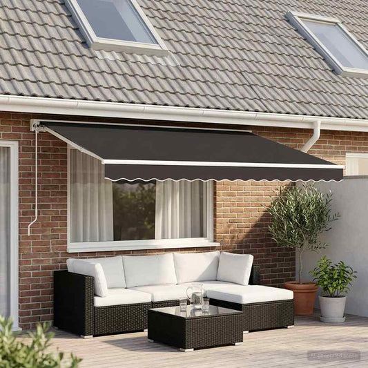 vidaXL Awning Replacement Fabric Grey 500x300 cm Polyester