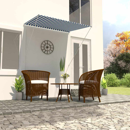 vidaXL Retractable Awning 150x150 cm Blue and White