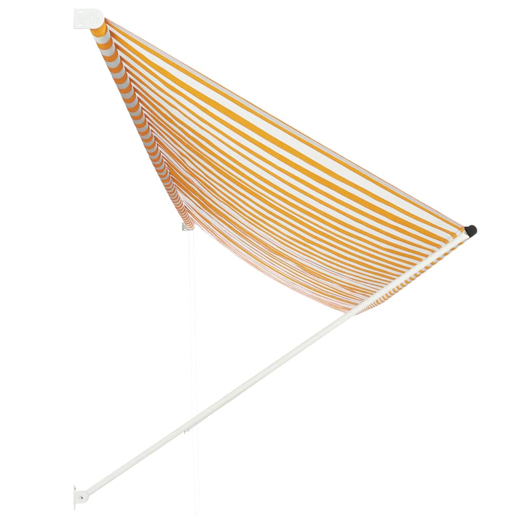 vidaXL Retractable Awning 400x150 cm Yellow and White