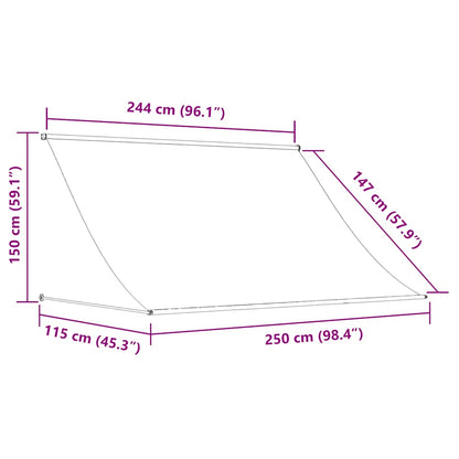 vidaXL Retractable Awning 250x150 cm Anthracite