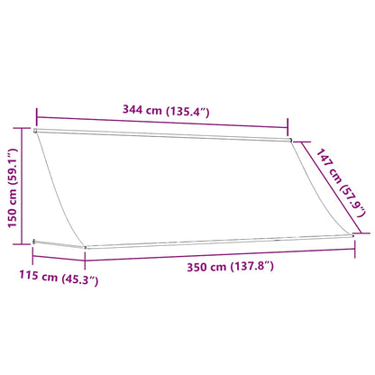 vidaXL Retractable Awning 350x150 cm Cream