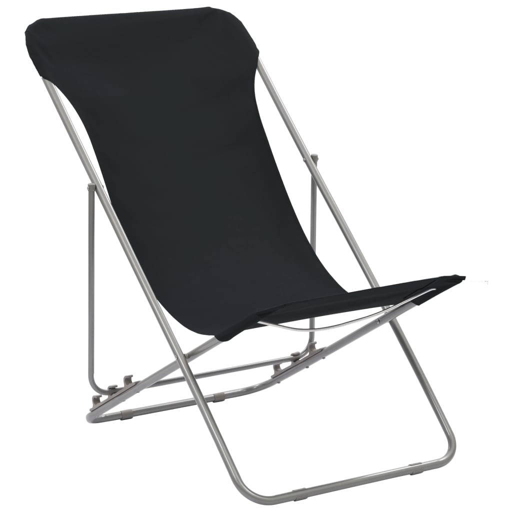 vidaXL Beach Chair | Set of 2 | Black