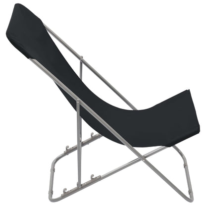 vidaXL Beach Chair | Set of 2 | Black