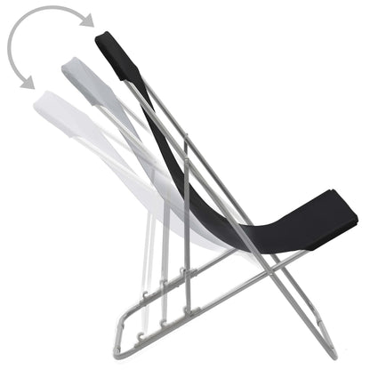 vidaXL Beach Chair | Set of 2 | Black
