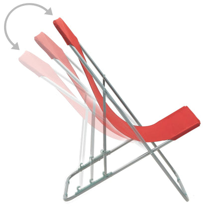 vidaXL Beach Chair | Set of 2 | Red
