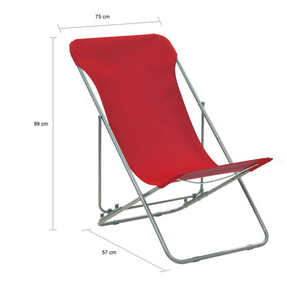 vidaXL Beach Chair | Set of 2 | Red