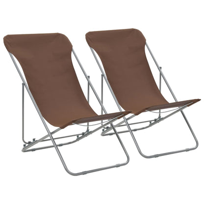 vidaXL Beach Chair | Set of 2 | Brown