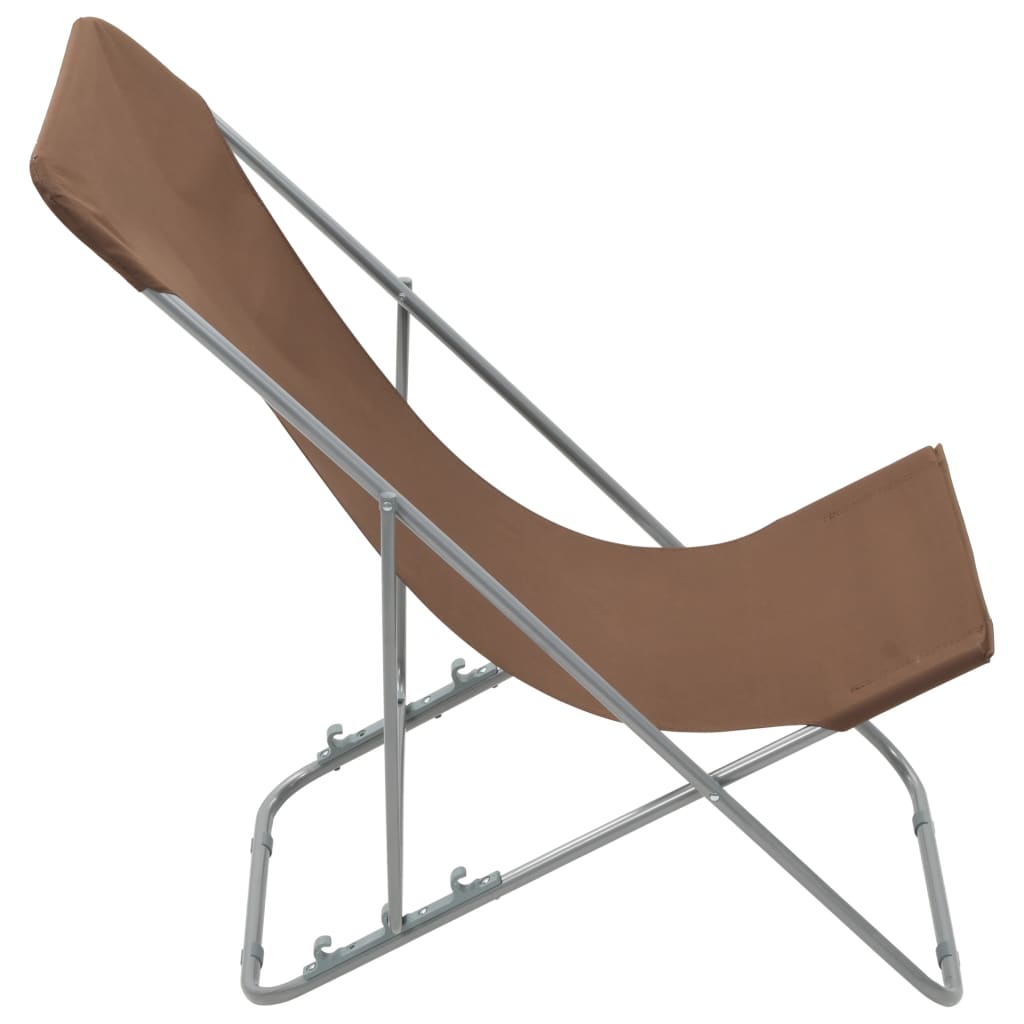 vidaXL Beach Chair | Set of 2 | Brown
