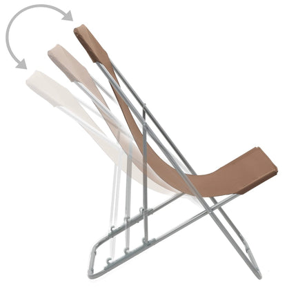 vidaXL Beach Chair | Set of 2 | Brown