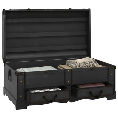 vidaXL Treasure Chest Wood Black 90x51x42 cm