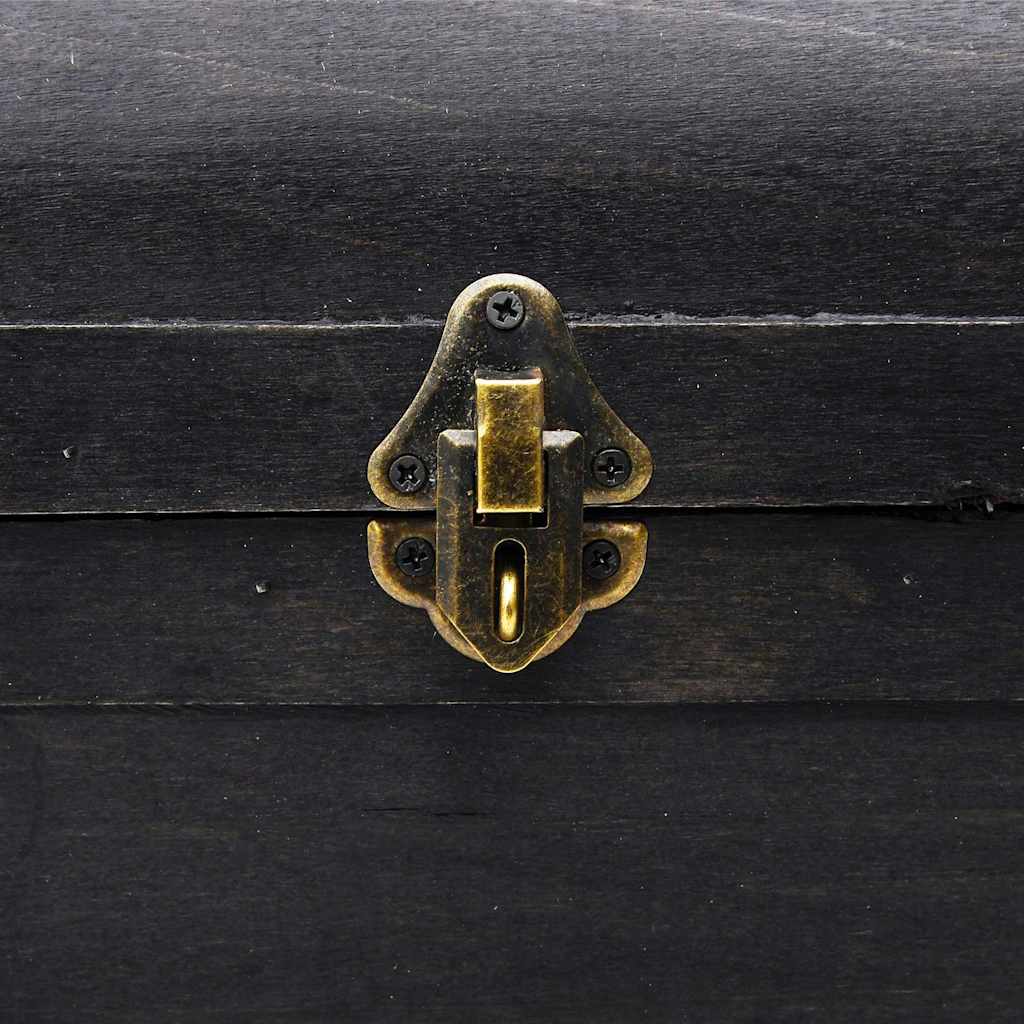 vidaXL Treasure Chest Wood Black 90x51x42 cm