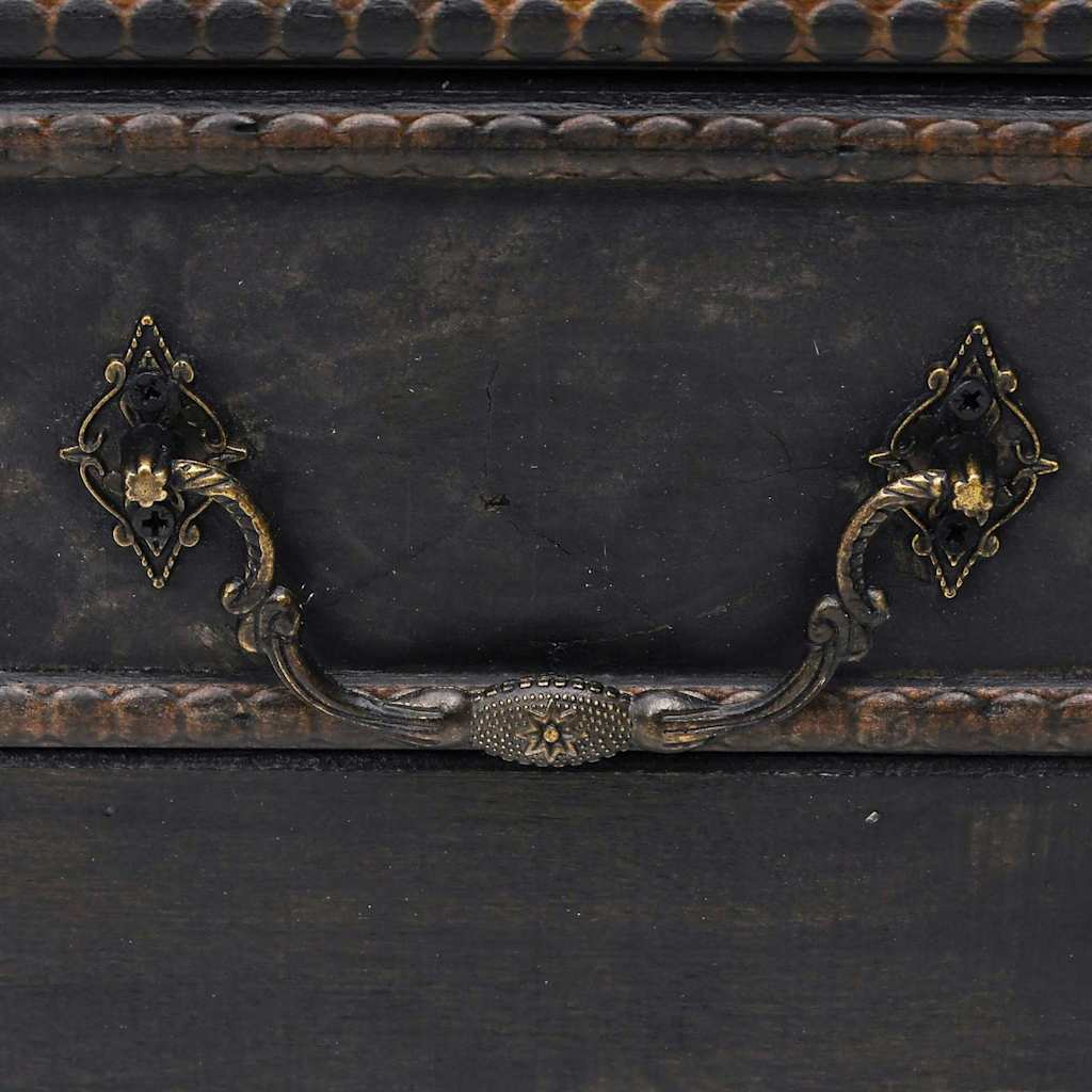 vidaXL Treasure Chest Wood Black 90x51x42 cm