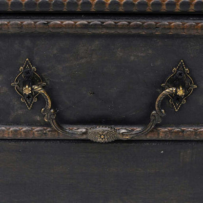 vidaXL Treasure Chest Wood Black 90x51x42 cm