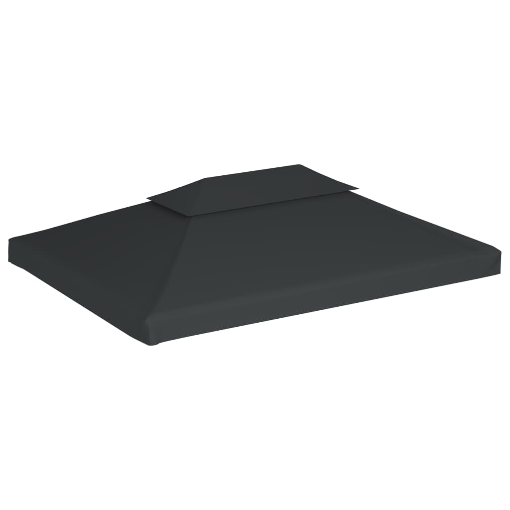 vidaXL 2-Tier Gazebo Top Cover 310 g/m² 4x3 m Anthracite