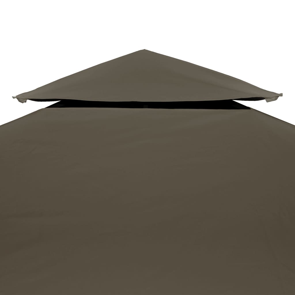 vidaXL 2-Tier Gazebo Top Cover 310 g/m² 4x3 m Taupe