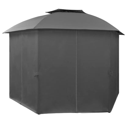 44766 vidaXL Garden Marquee Pavilion Tent with Curtains Hexagonal 360x265 cm