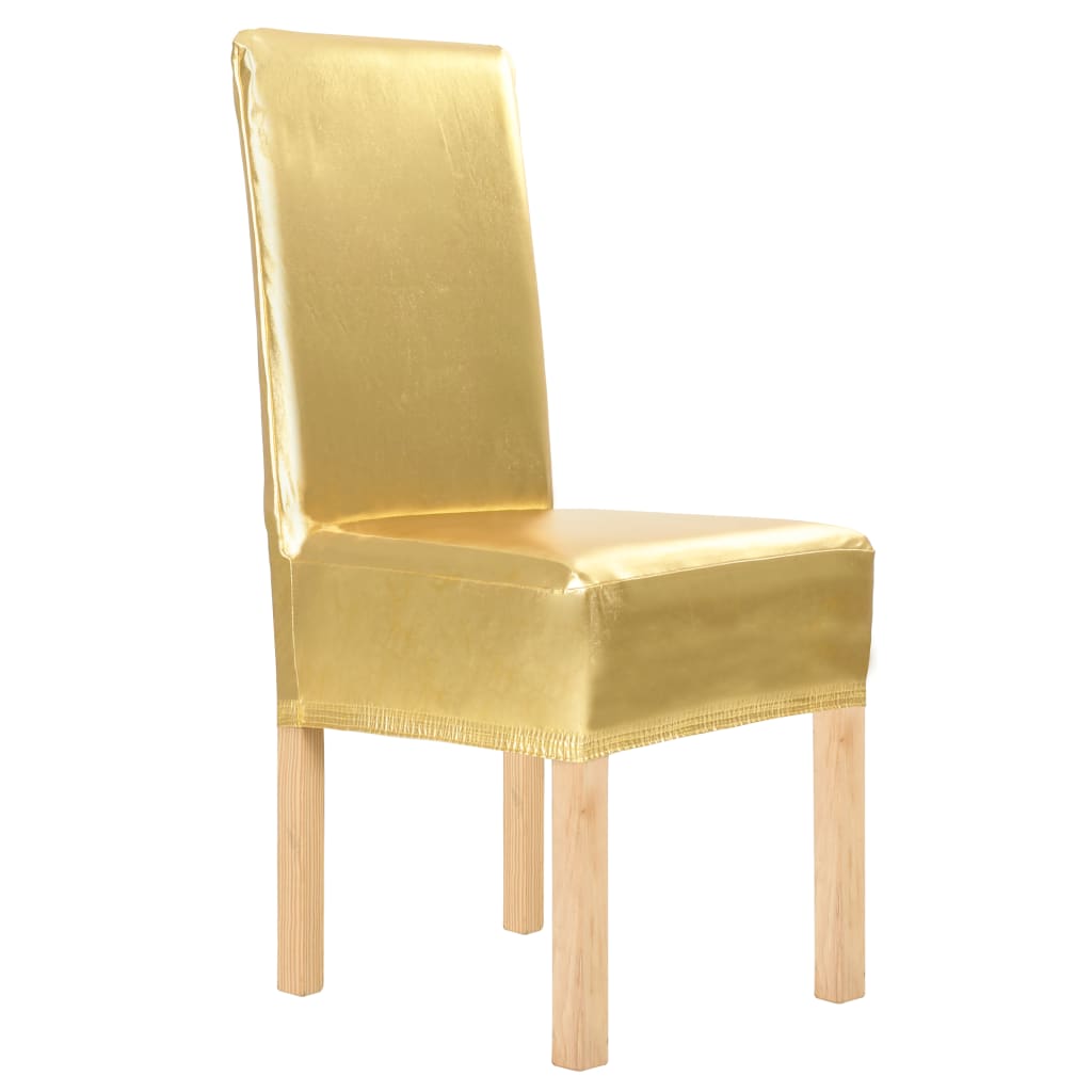 vidaXL Chair Cover | Set of 6 | Gold | 90% polyester and 10% elastane