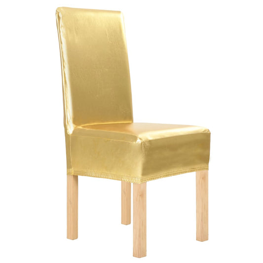 vidaXL Chair Cover | Set of 6 | Gold | 90% polyester and 10% elastane