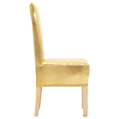 vidaXL 6 pcs Straight Chair Covers Stretch Gold