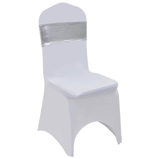 133580 vidaXL 25 pcs Stretchable Chair Band with Diamond Buckle Silver