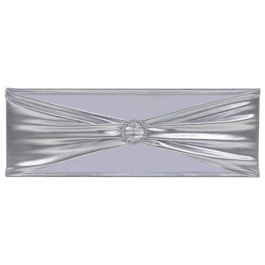vidaXL 25 pcs Stretchable Chair Band with Diamond Buckle Silver