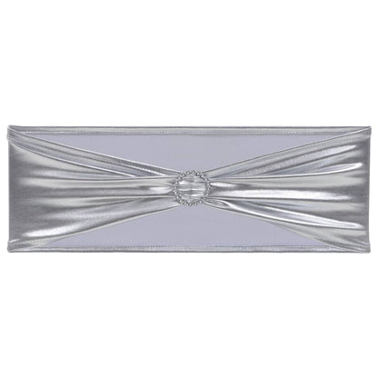 vidaXL 25 pcs Stretchable Chair Band with Diamond Buckle Silver
