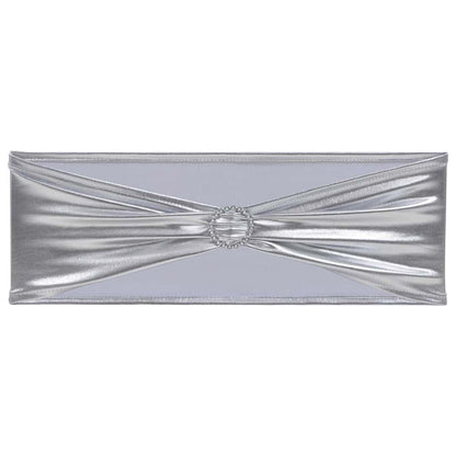 133580 vidaXL 25 pcs Stretchable Chair Band with Diamond Buckle Silver