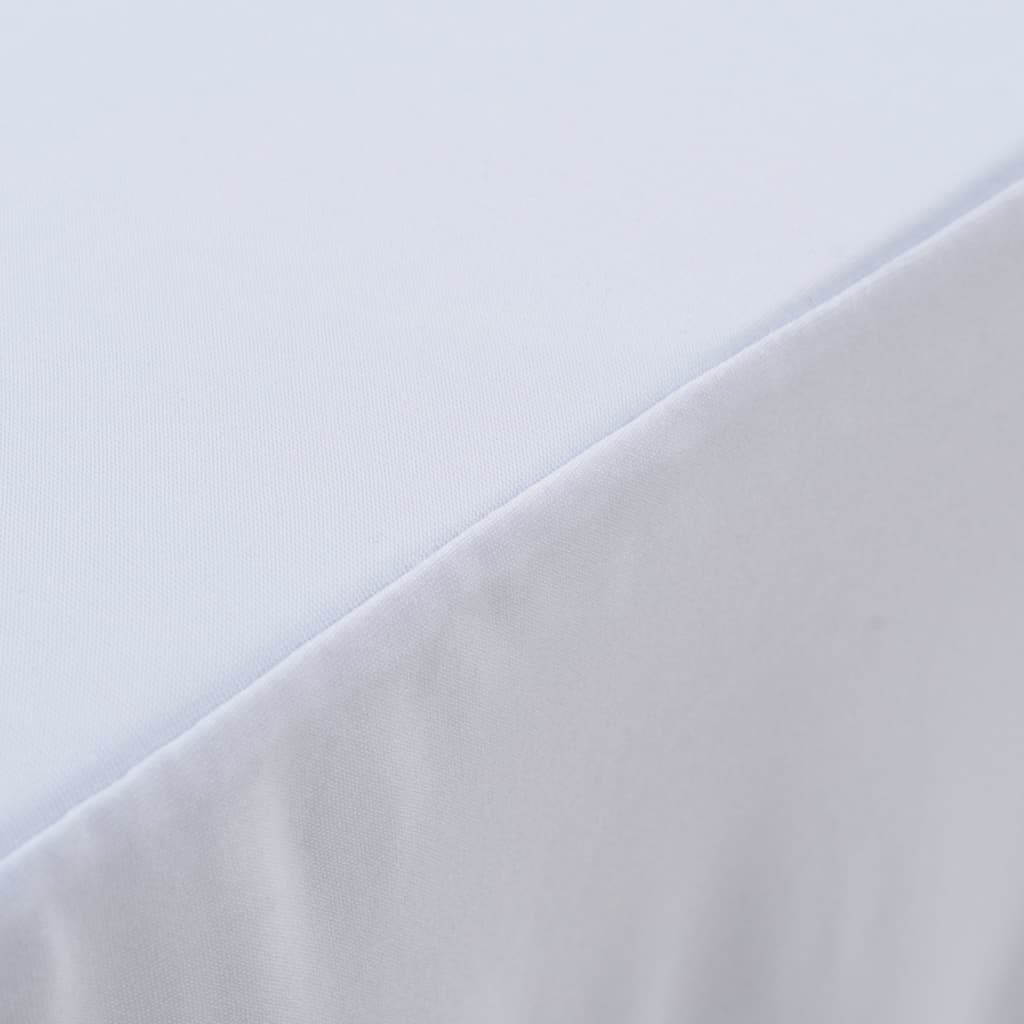 vidaXL 2 pcs Stretch Table Covers with Skirt 243x76x74 cm White