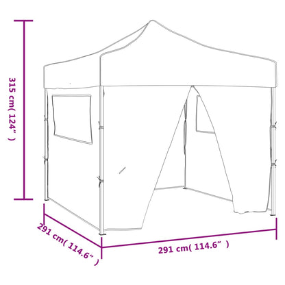 vidaXL Foldable Party Tent Pop-Up with 4 Sidewalls 3x3 m Anthracite