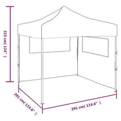 vidaXL Foldable Party Tent Pop-Up with 2 Sidewalls 3x3 m Anthracite
