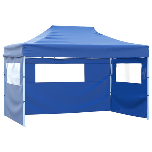vidaXL Foldable Tent with 3 Walls 3x4.5 m Blue