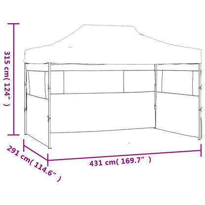 vidaXL Foldable Tent with 3 Walls 3x4.5 m Blue