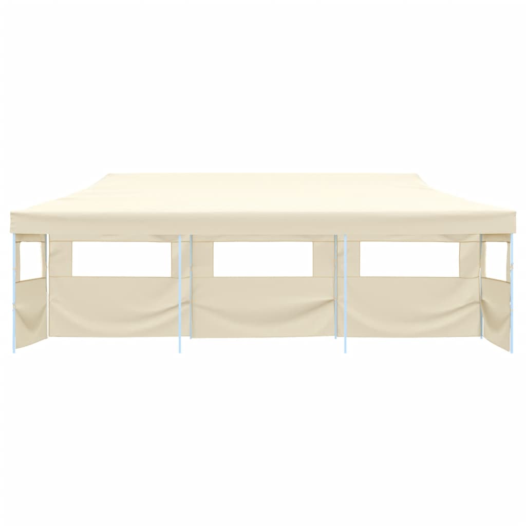 vidaXL Folding Pop-up Party Tent with 5 Sidewalls 3x9 m Cream